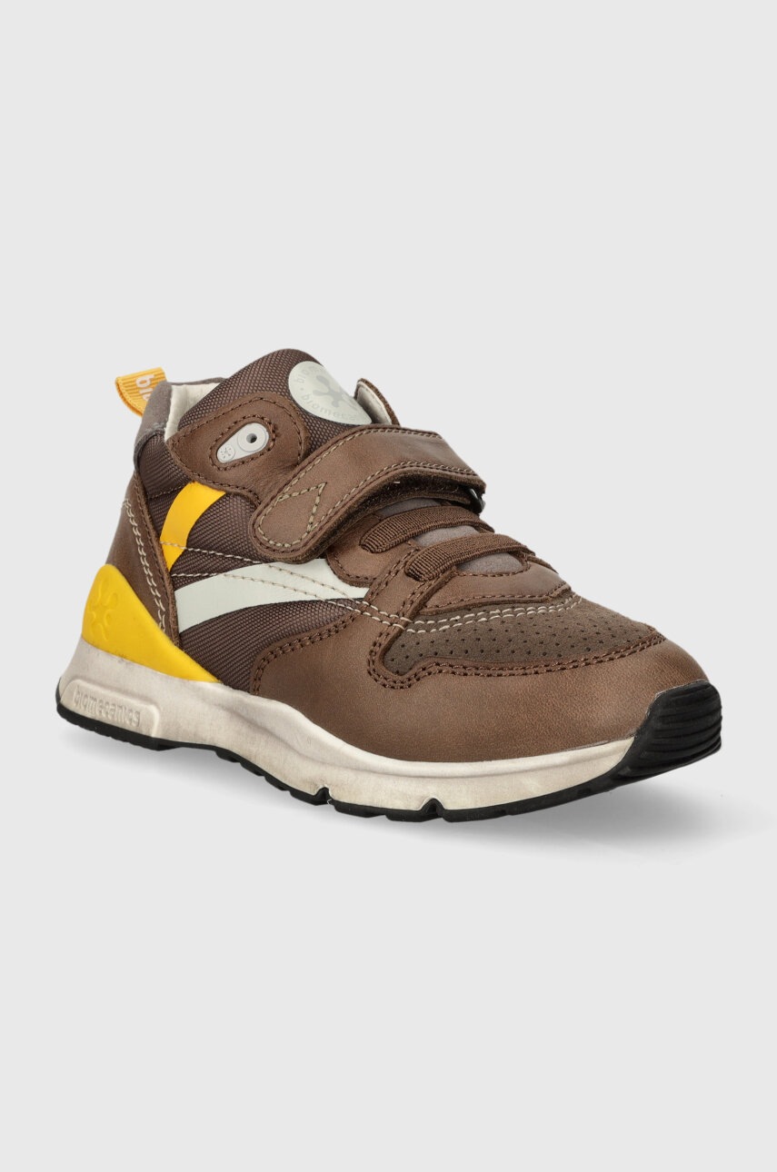 Дитячі шкіряні кросівки Biomecanics колір коричневий