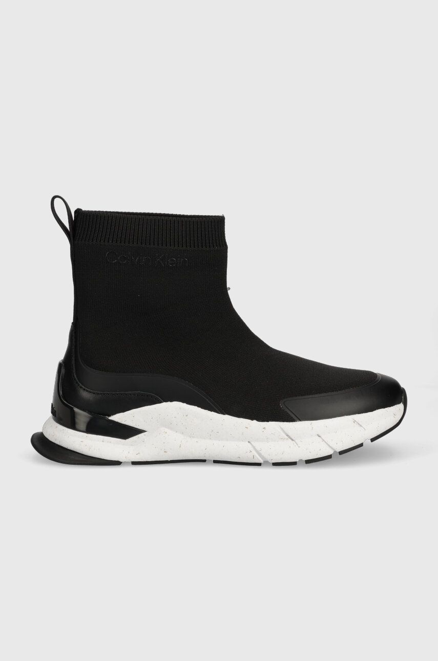 Levně Sneakers boty Calvin Klein LEGGERISSIMA SOCK BO černá barva, HW0HW01589