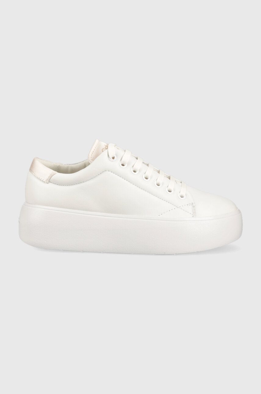 Kožené sneakers boty Calvin Klein BUBBLE CUPSOLE LACE bílá barva, HW0HW01778 - bílá -  Svršek: 