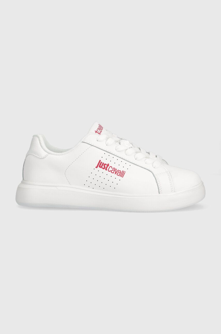 Sneakers boty Just Cavalli bílá barva, 75RA3SB3 ZP279 003 - bílá - Svršek: Umělá hmota