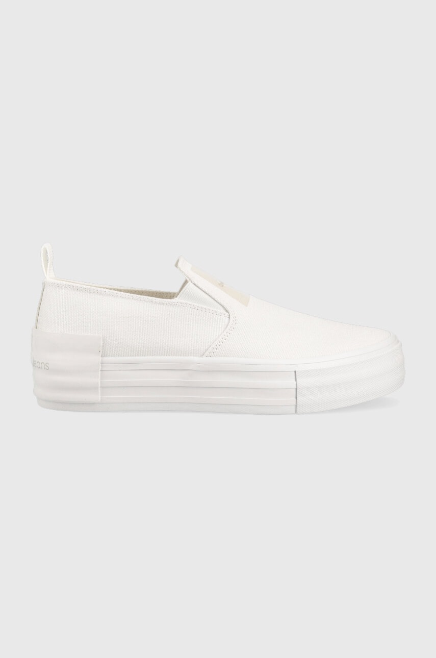 

Ниски кецове Calvin Klein Jeans BOLD VULC FLATF SLIP в бяло YW0YW01040, Бял
