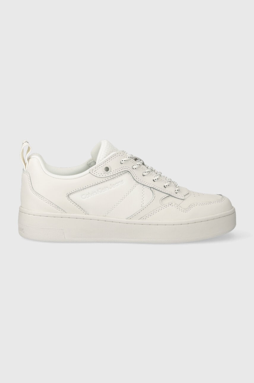 

Кожени маратонки Calvin Klein Jeans BASKET CUPSOLE LACEU в бяло YW0YW01050, Бял