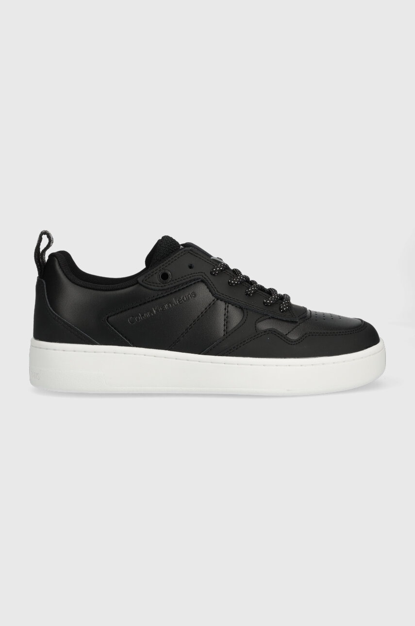 

Кожени маратонки Calvin Klein Jeans BASKET CUPSOLE LACEU в черно YW0YW01050, Черен