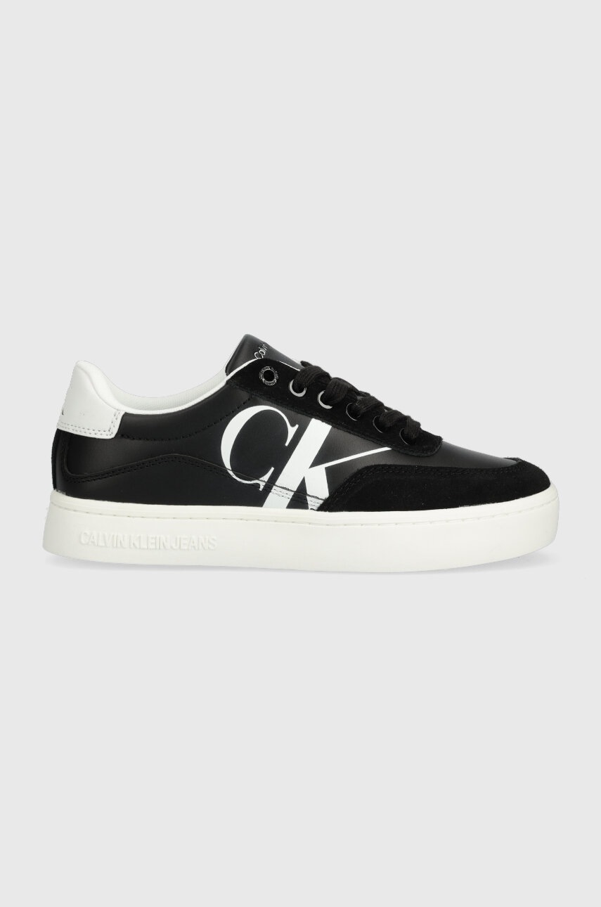 

Кожени маратонки Calvin Klein Jeans CLASSIC CUPSOLE LACE в черно YW0YW01057, Черен