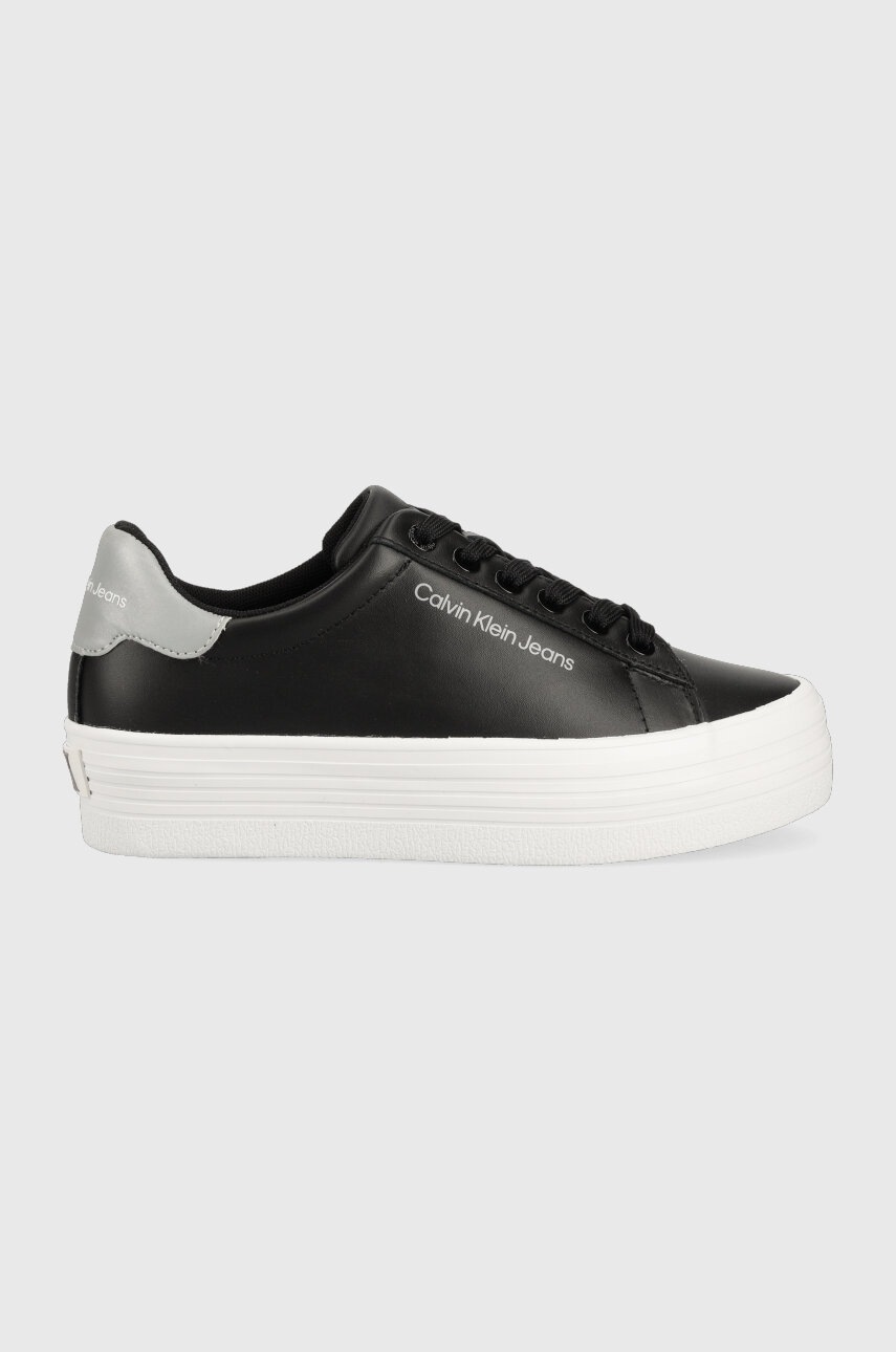 

Кожени маратонки Calvin Klein Jeans VULC FLATFORM LACEUP в черно YW0YW01220, Черен