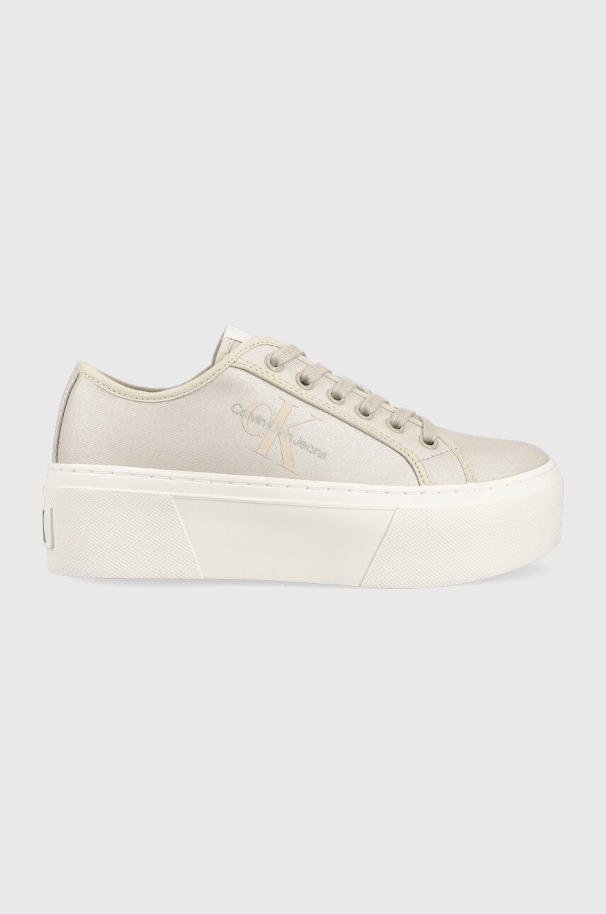 

Ниски кецове Calvin Klein Jeans CUPSOLE FLATFORM NY в бежово YW0YW01221, Бежов