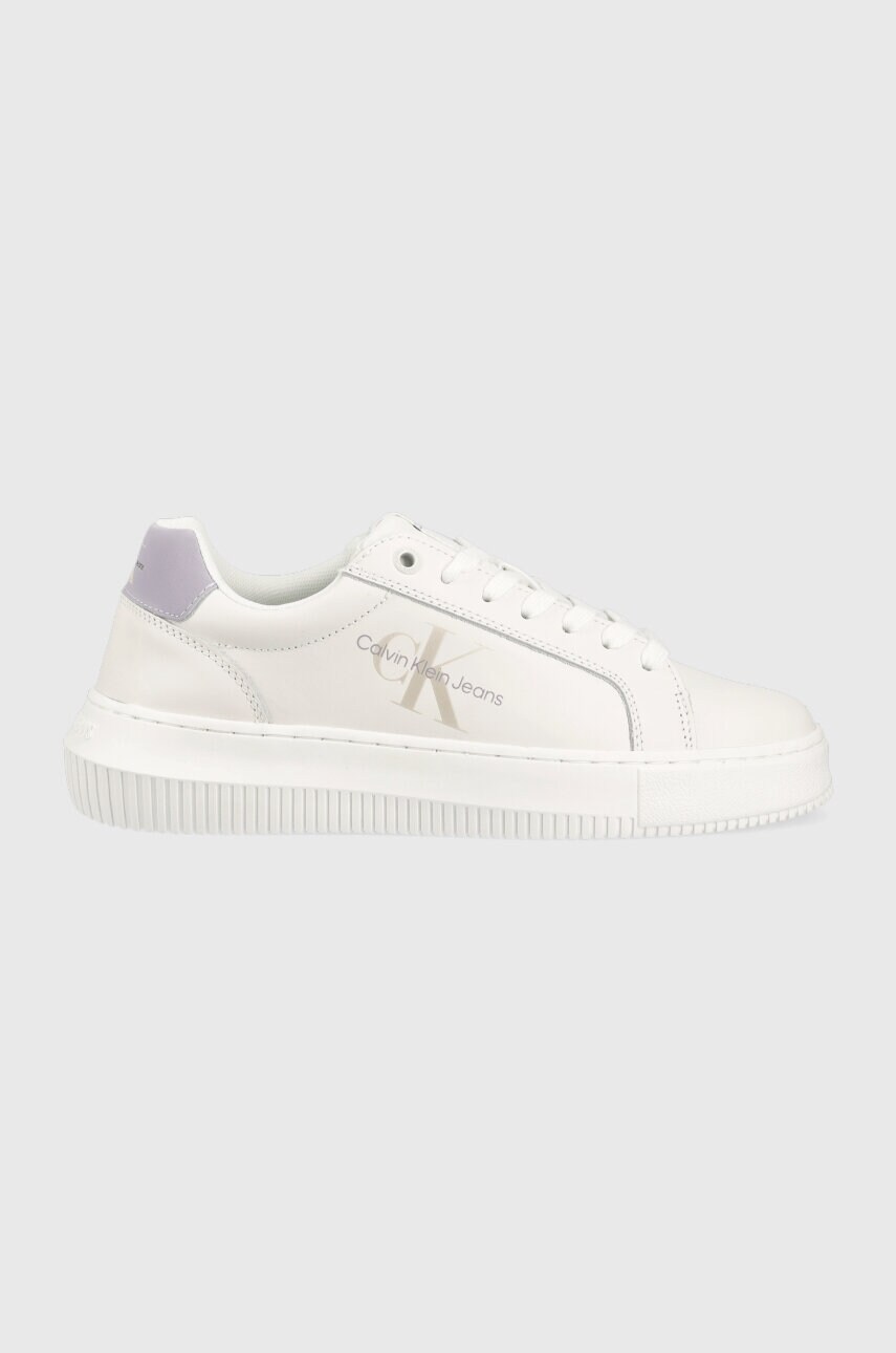 

Кожени маратонки Calvin Klein Jeans CHUNKY CUPSOLE LACEU в бяло YW0YW01225, Бял