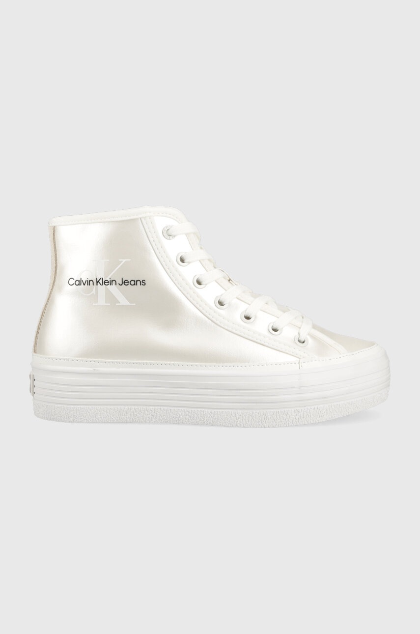 

Високи кецове Calvin Klein Jeans BOLD VULC FLATF MID в бяло YW0YW01226, Бял