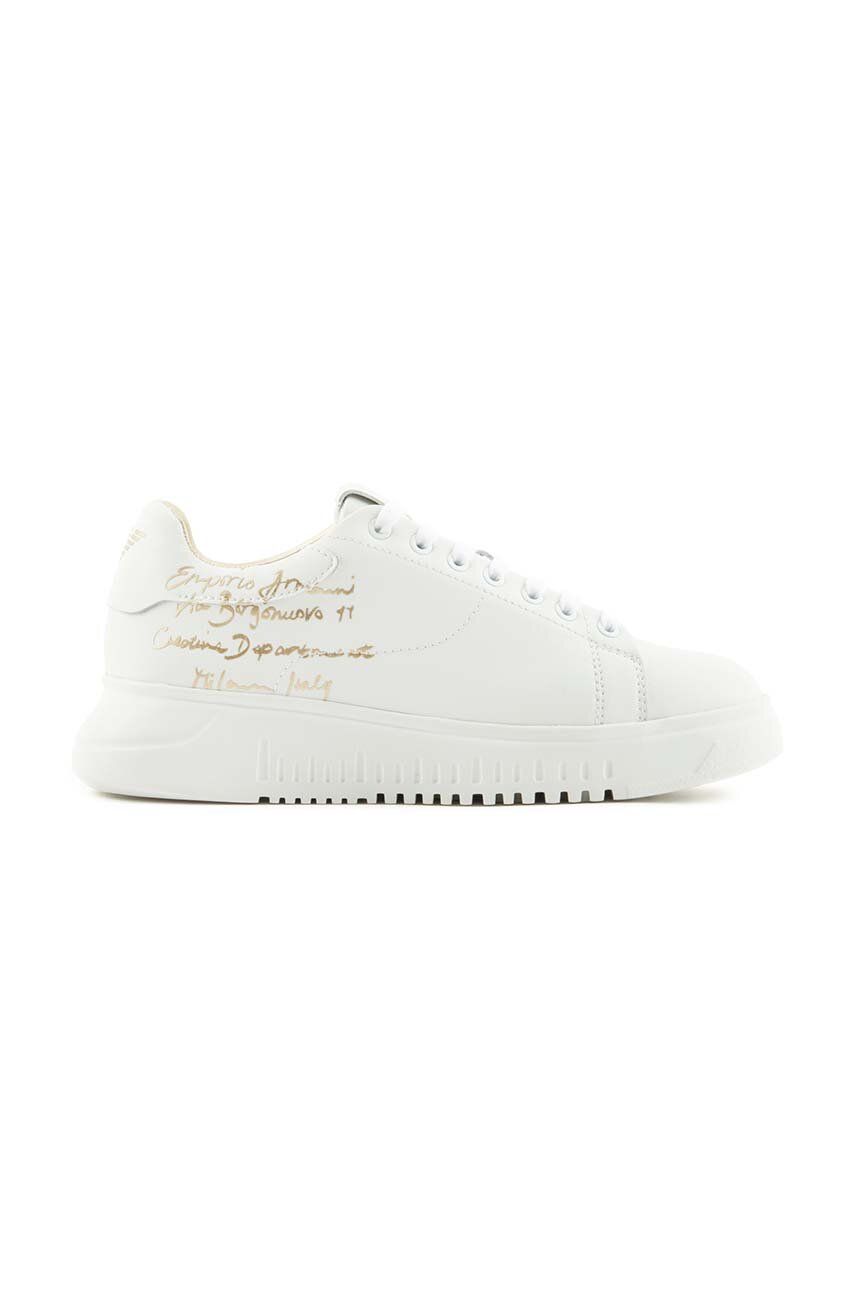 Kožené sneakers boty Emporio Armani bílá barva, X3X024 XN894 N195 - bílá - Svršek: Přírodní kůže