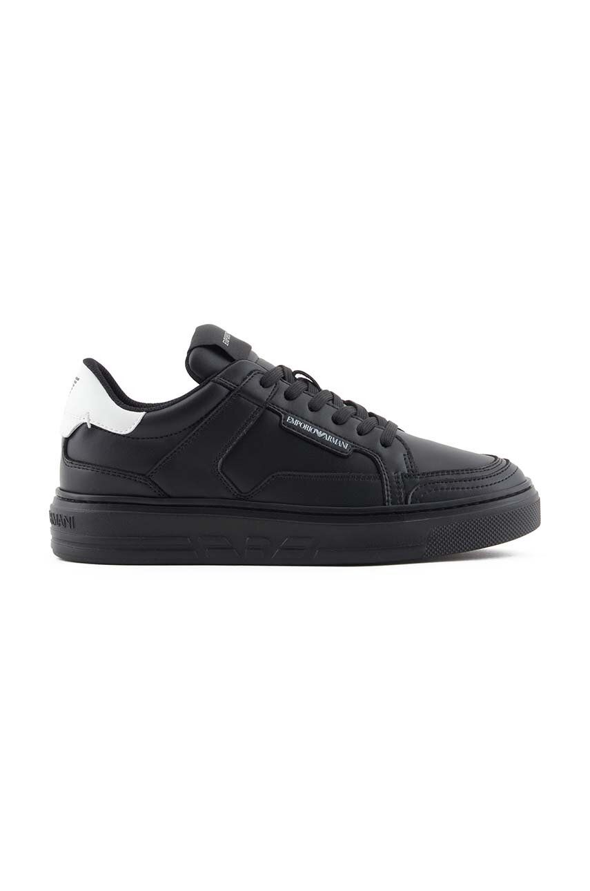 Kožené sneakers boty Emporio Armani černá barva, X3X188 XF724 A120 - černá - Svršek: Přírodní kůže