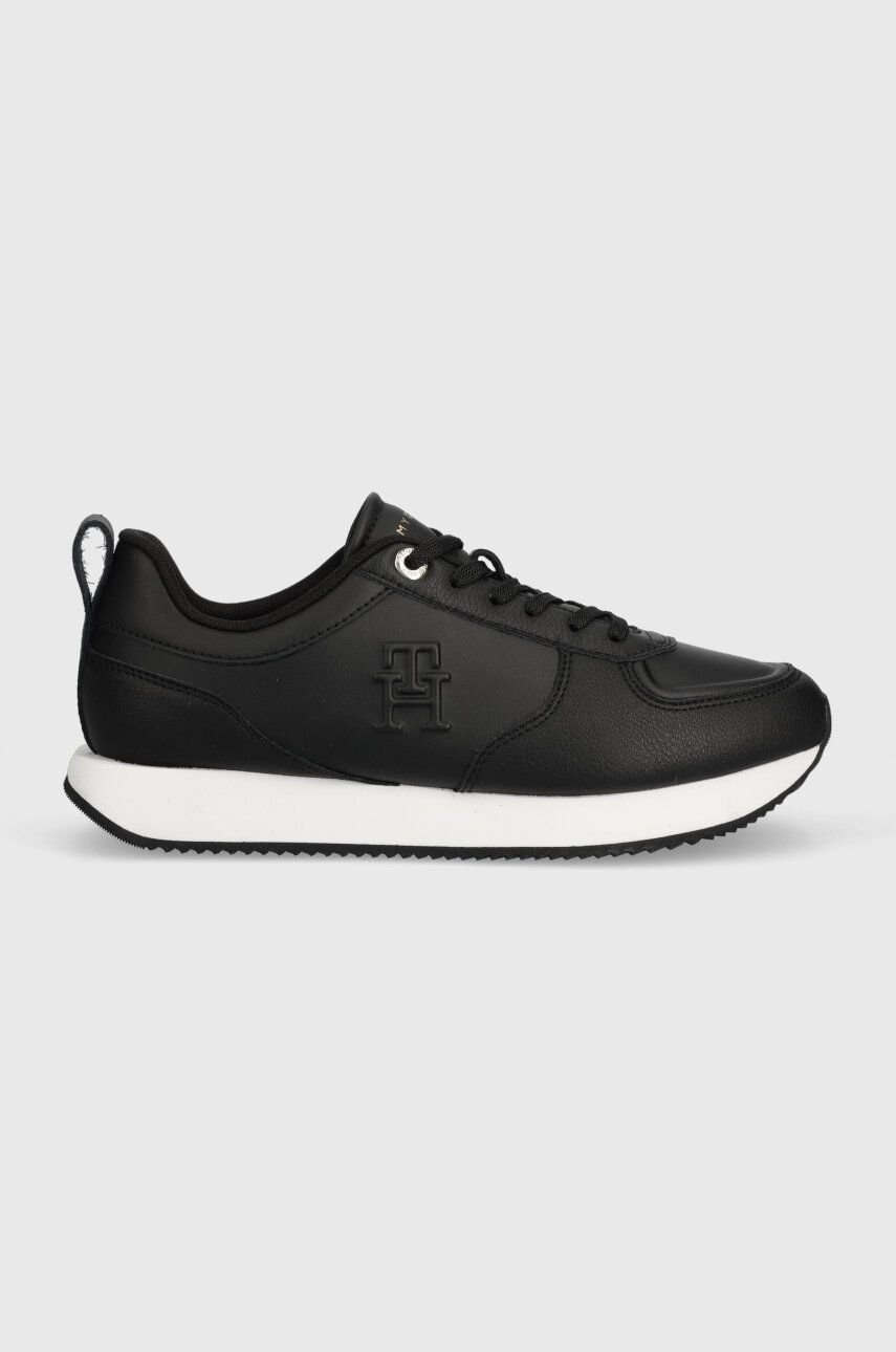 Sneakers boty Tommy Hilfiger černá barva, FW0FW07285 - černá -  Svršek: Umělá hmota