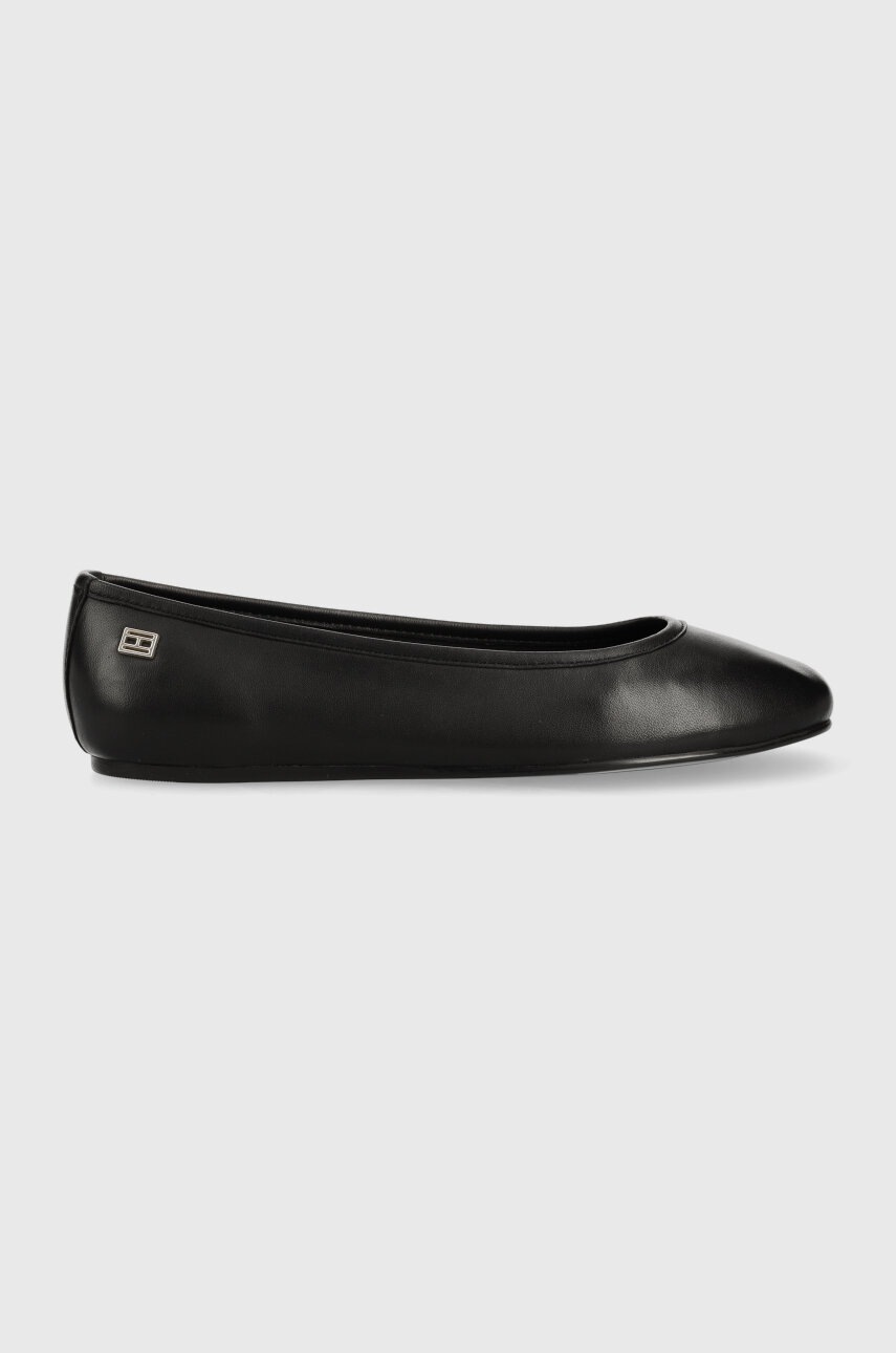 

Шкіряні балетки Tommy Hilfiger ESSENTIAL CHIC BALLE колір чорний FW0FW07352