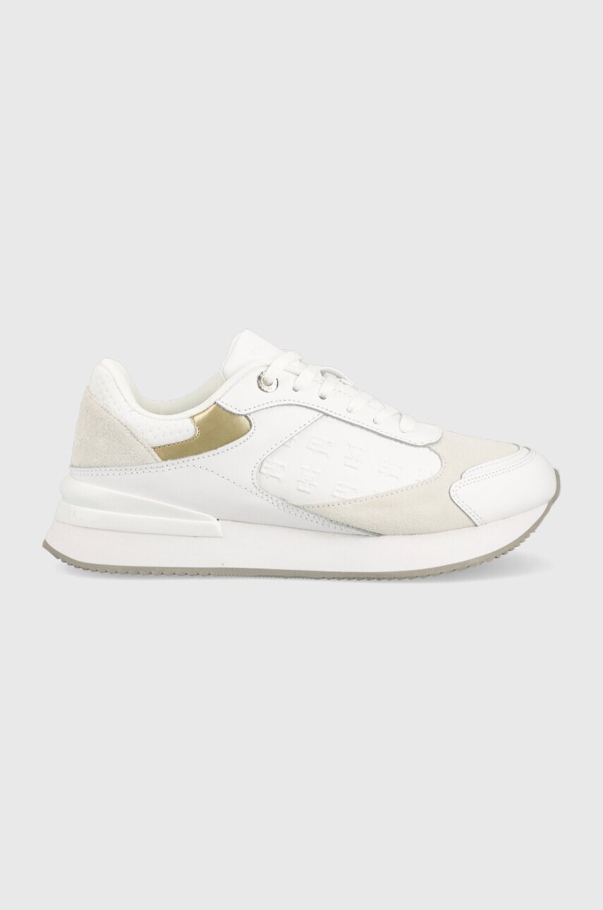 

Шкіряні кросівки Tommy Hilfiger ELEVATED EMBOSSED RUNNER колір білий FW0FW07384