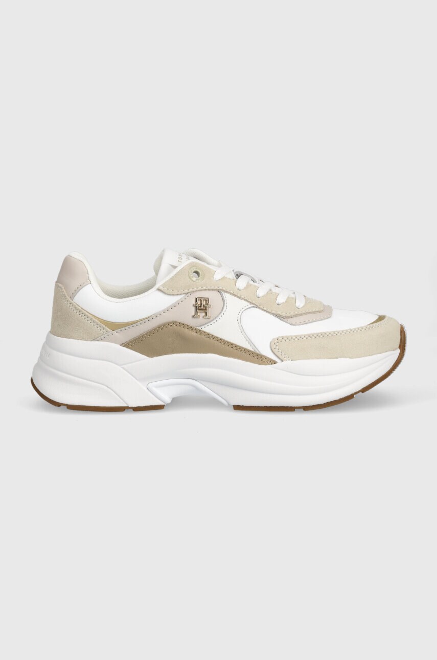 

Шкіряні кросівки Tommy Hilfiger CHUNKY TH RUNNER колір білий FW0FW07386