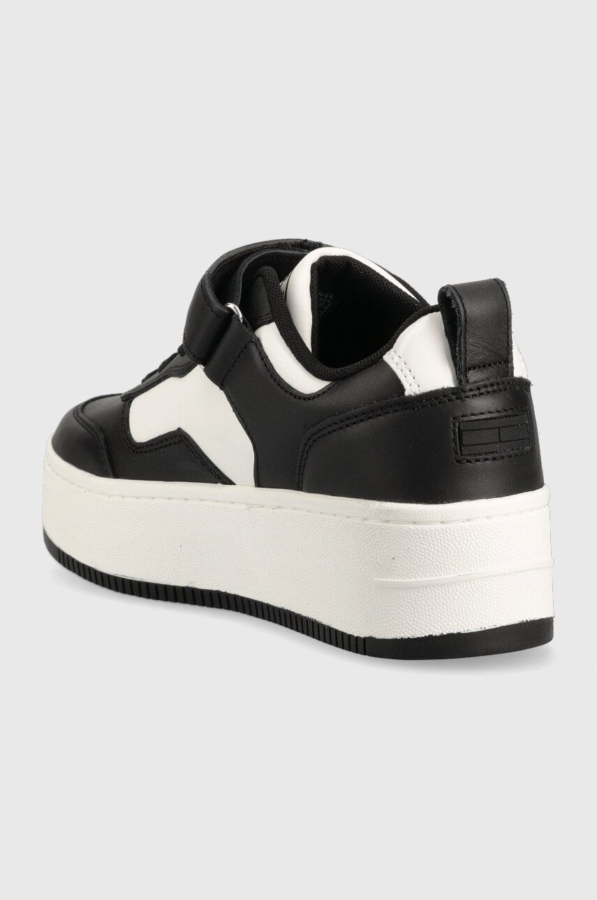 Tommy Jeans Sneakers Din Piele TJW VELCRO FLATFORM Culoarea Negru, EN0EN02210