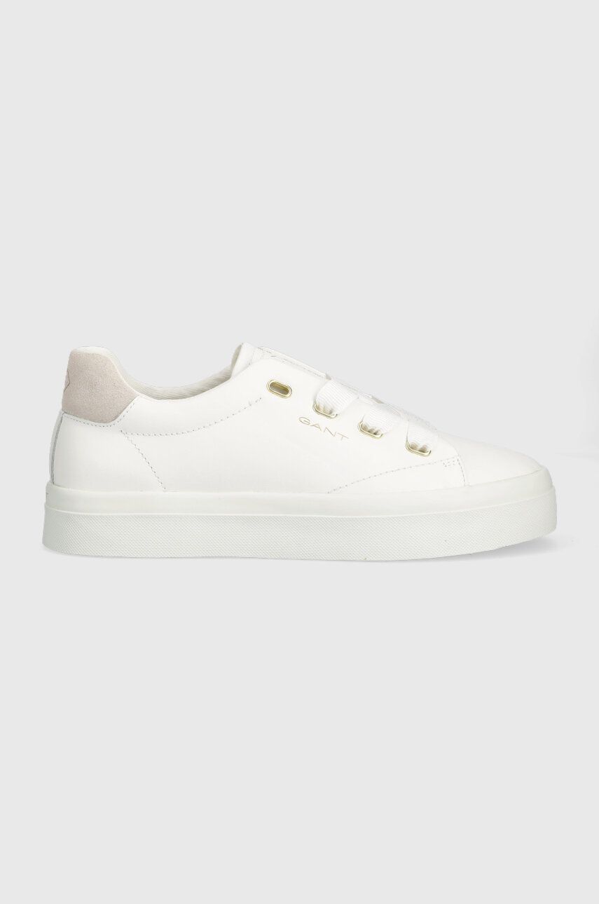 Kožené sneakers boty Gant Avona bílá barva, 27531157.G29 - bílá - Svršek: Přírodní kůže Vnitřek