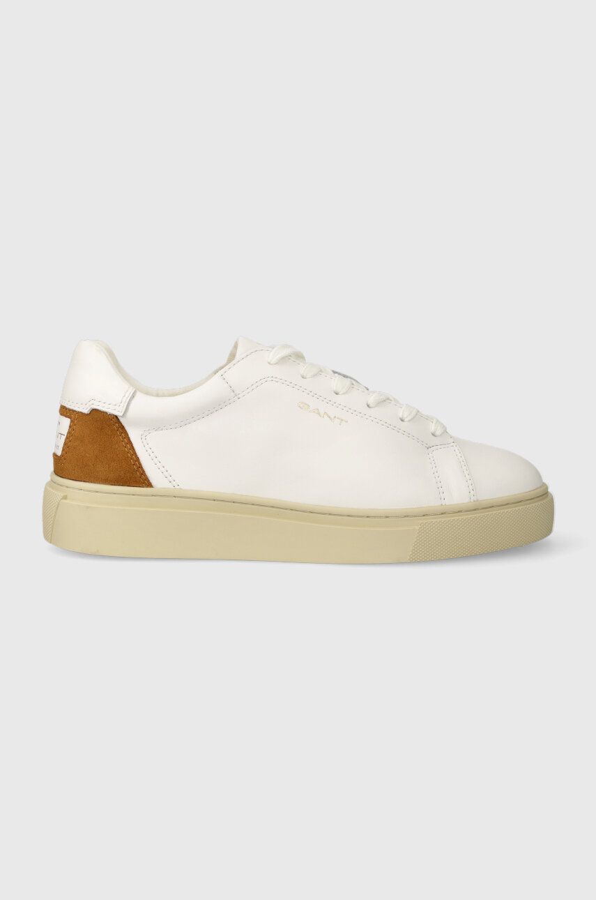 Kožené sneakers boty Gant Julice bílá barva, 27531173.G245 - bílá -  Svršek: Přírodní kůže