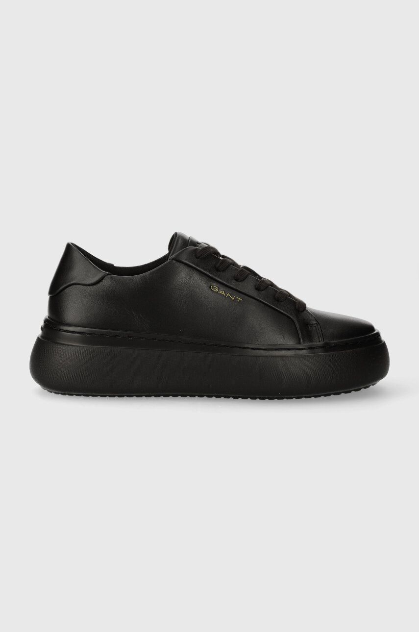 Kožené sneakers boty Gant Jennise černá barva, 27531186.G00 - černá -  Svršek: Přírodní kůže