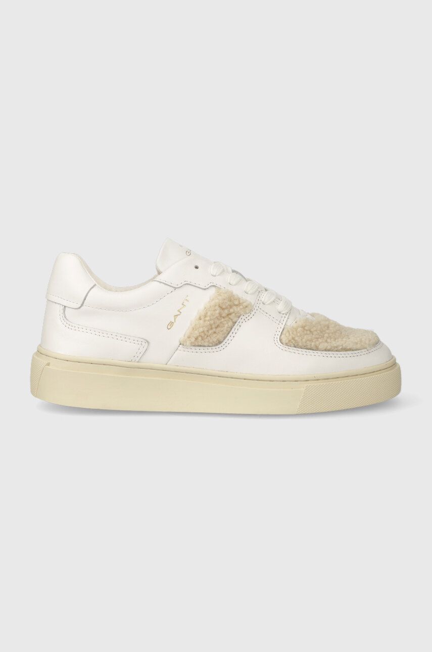 Kožené sneakers boty Gant Julice bílá barva, 27531308.G107 - bílá - Svršek: Textilní materiál