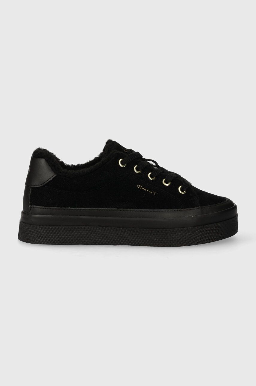 Semišové sneakers boty Gant Avona černá barva, 27533155.G00 - černá - Svršek: Semišová kůže Vni