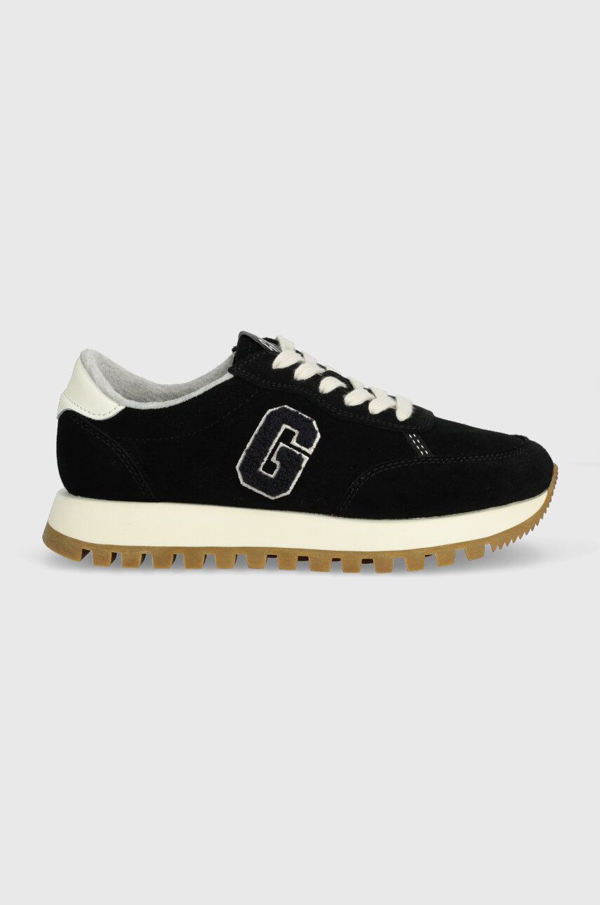 Semišové sneakers boty Gant Caffay černá barva, 27533167.G00 - černá - Svršek: Semišová kůže Vn