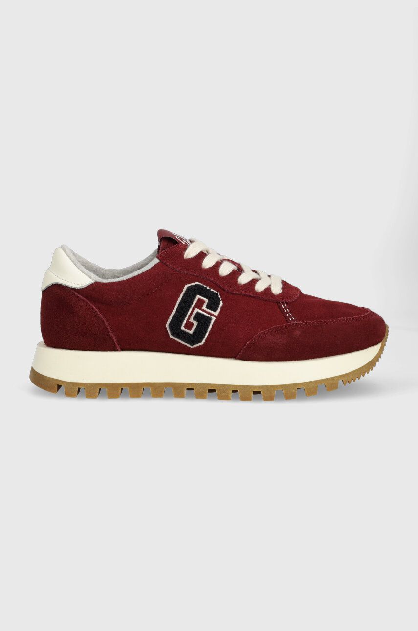 Gant Sneakers Din Piele Intoarsa Caffay Culoarea Bordo, 27533167.g554