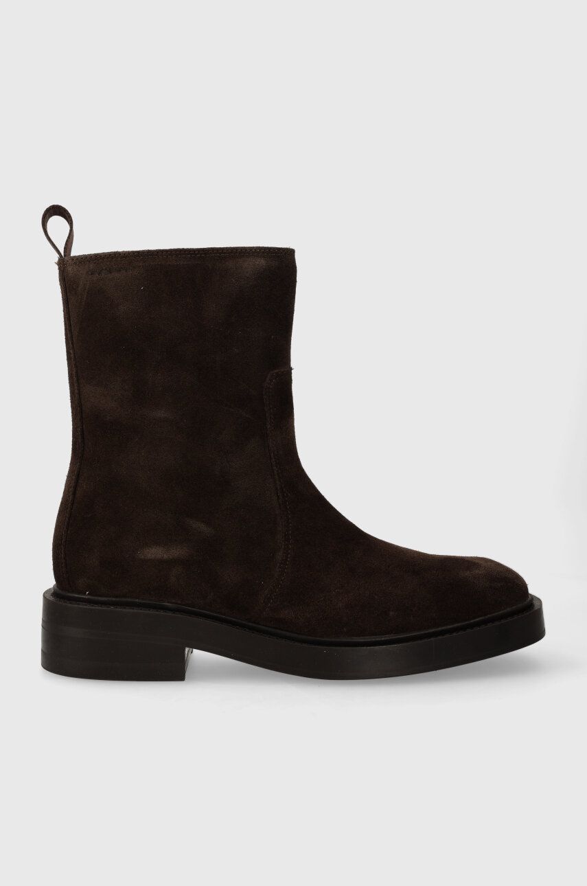 E-shop Semišové boty Gant Fallwi dámské, hnědá barva, na plochém podpatku, 27543335.G399