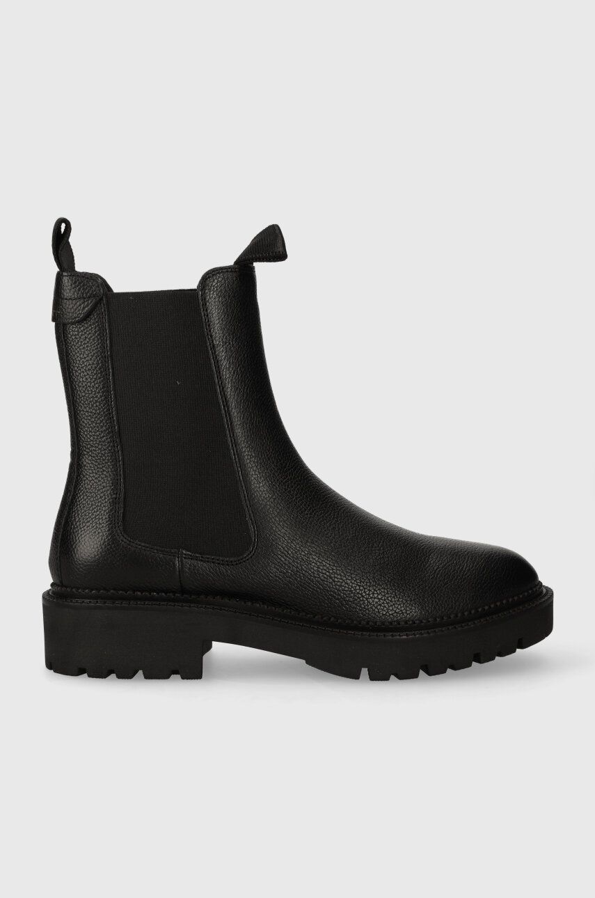 E-shop Kožené kotníkové boty Gant Kelliin dámské, černá barva, na plochém podpatku, 27551348.G00
