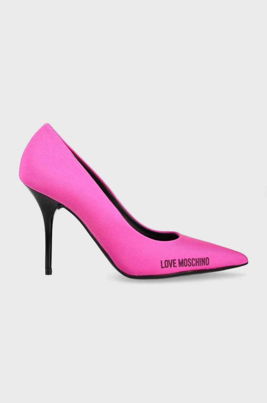 Love Moschino pantofi cu toc culoarea roz, JA10089G1HIM0604