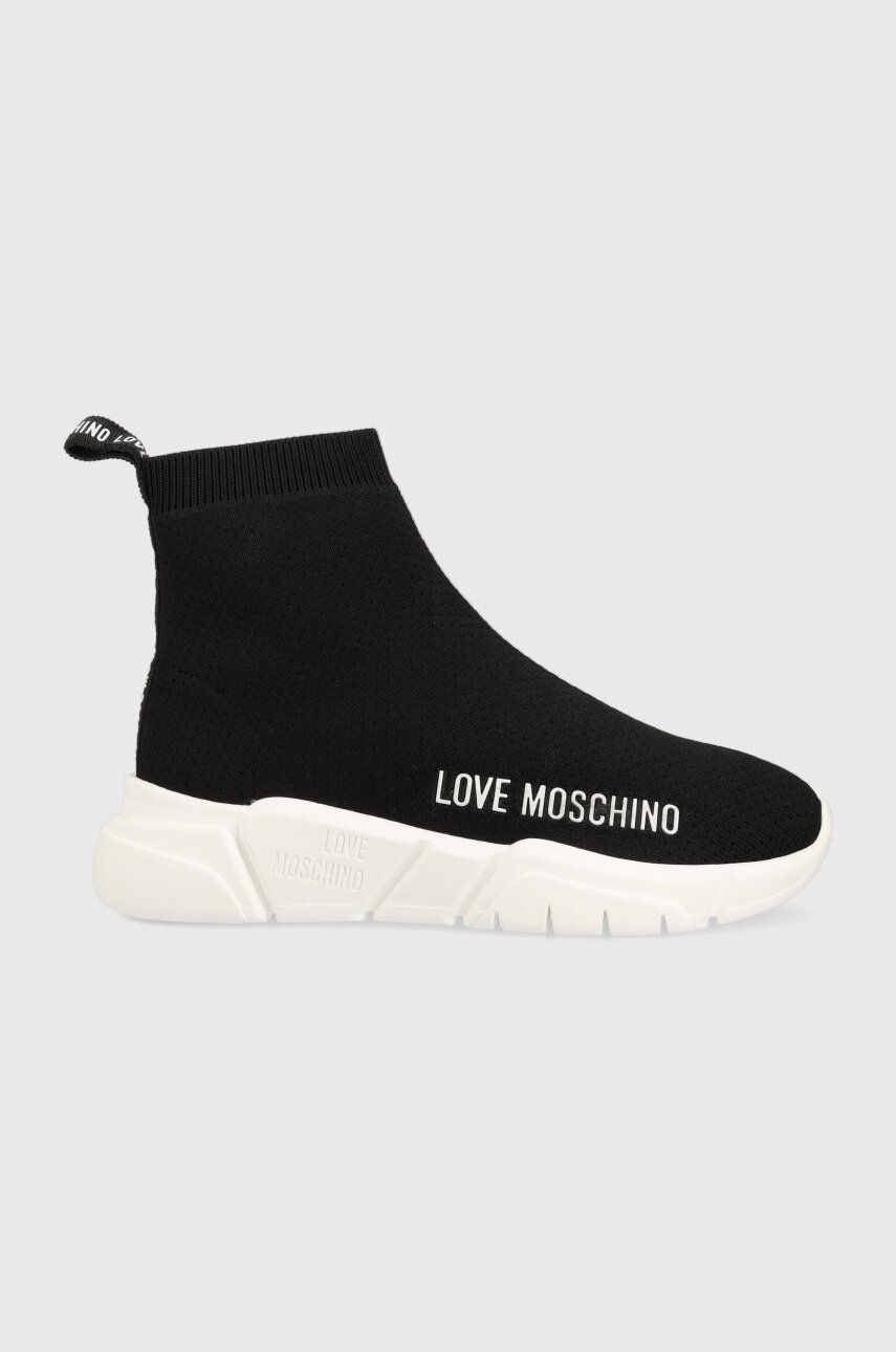 Sneakers boty Love Moschino černá barva, JA15343G1HIZ4000 - černá -  Svršek: Textilní materiál