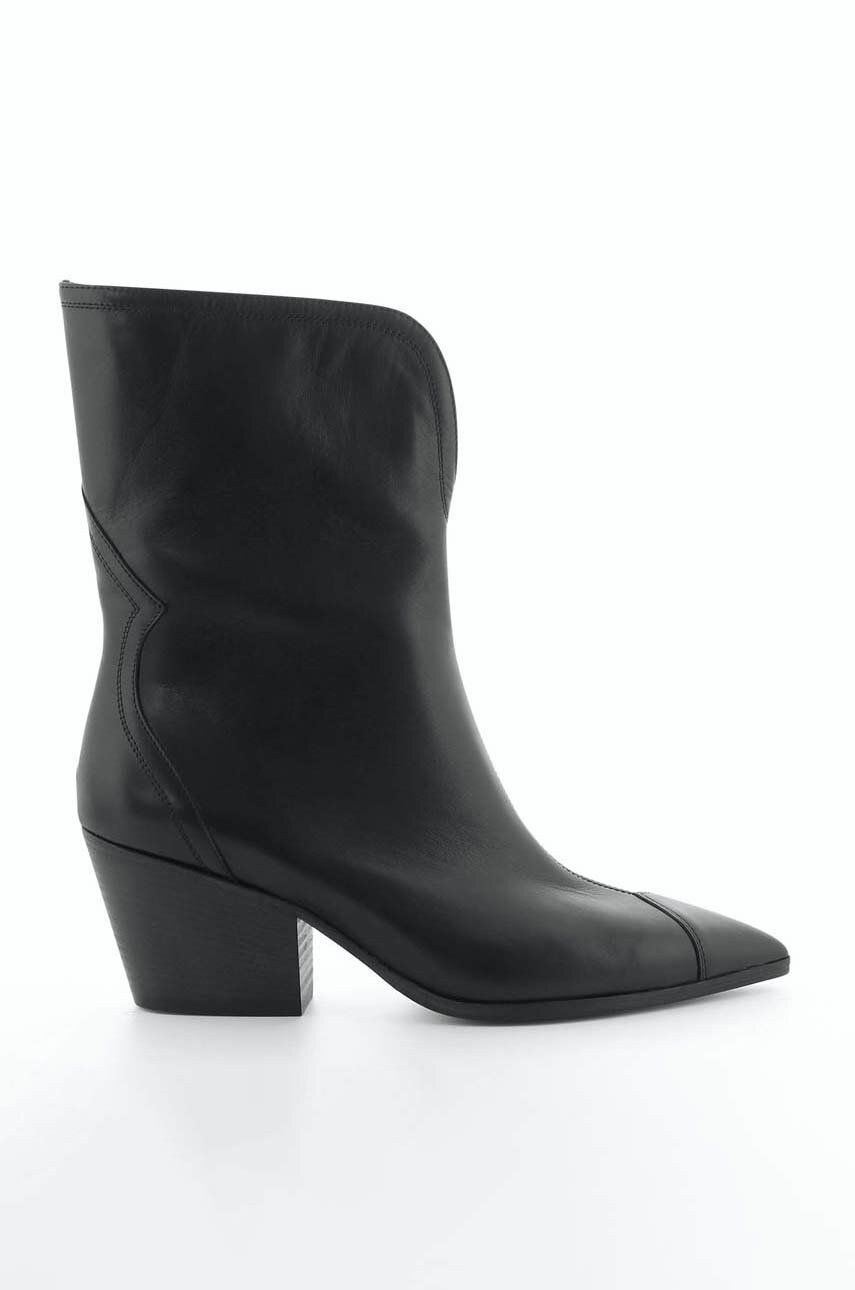 Kožené kotníkové boty Kennel & Schmenger Dallas dámské, černá barva, na podpatku, 21-73600.420 - čer