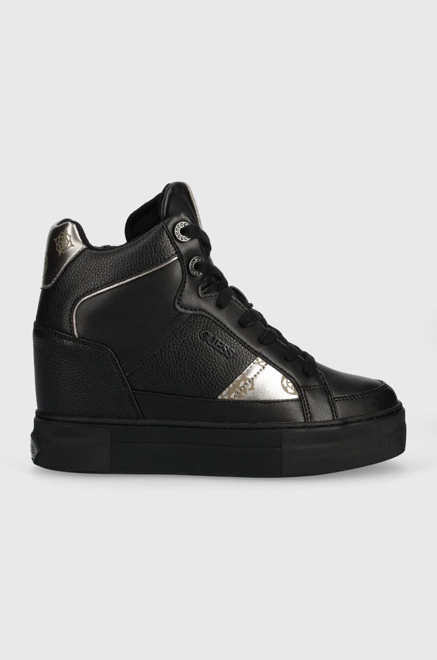 Sneakers boty Guess FRIDAN černá barva, FL7FRI ELE12 - černá -  Svršek: Umělá hmota Vnitře