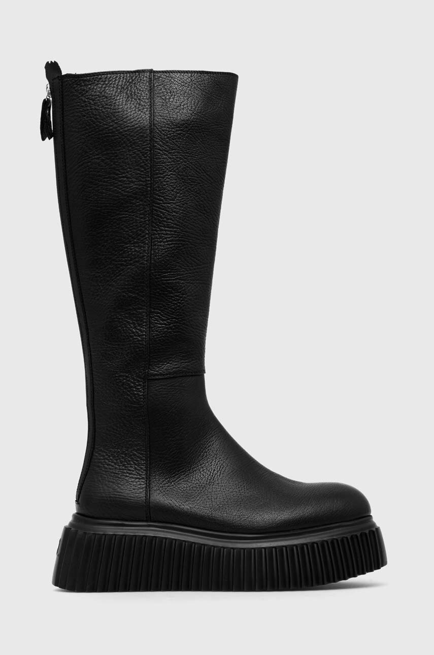 Agl Ghete De Piele Milagros Boot Femei, Culoarea Negru, Cu Platforma, D751560pgki0121013