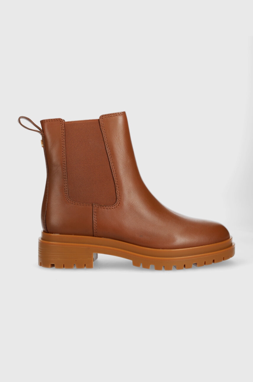 

Кожаные полусапоги Lauren Ralph Lauren Corinne женские цвет коричневый на платформе 802862731002