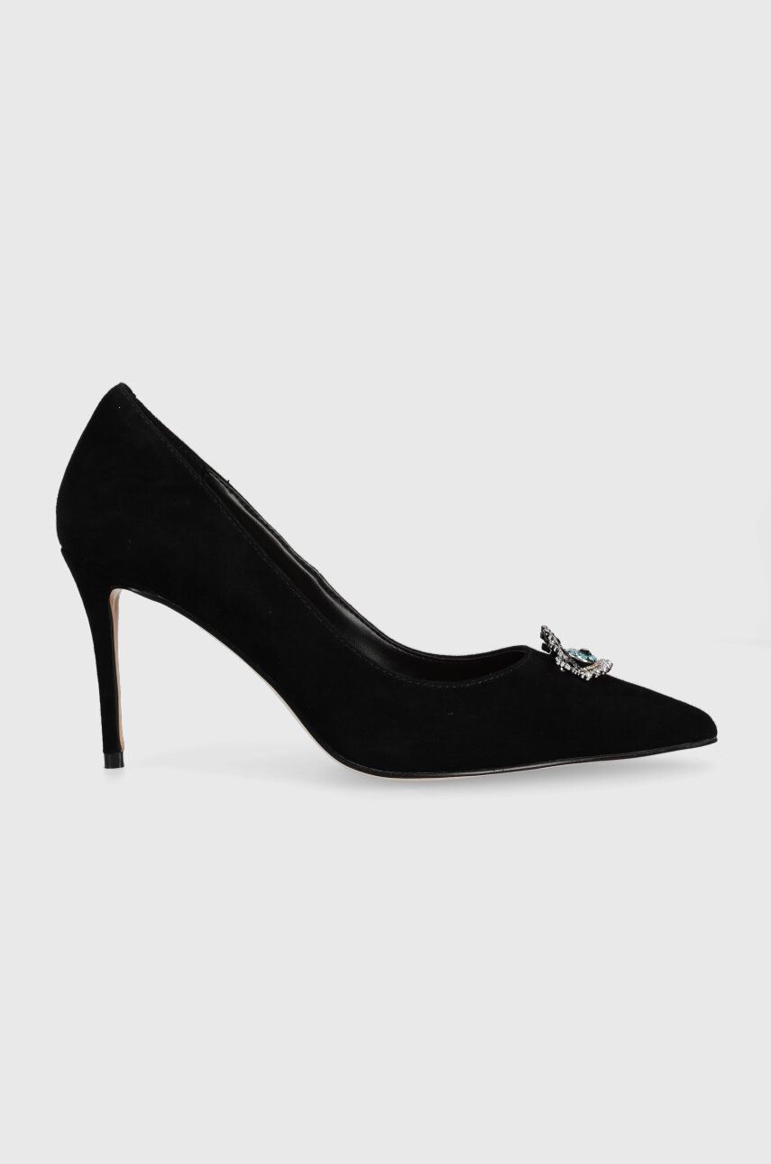 Kurt Geiger London Tocuri Din Piele Intoarsa Belgravia Eye Culoarea Negru, 9990900209