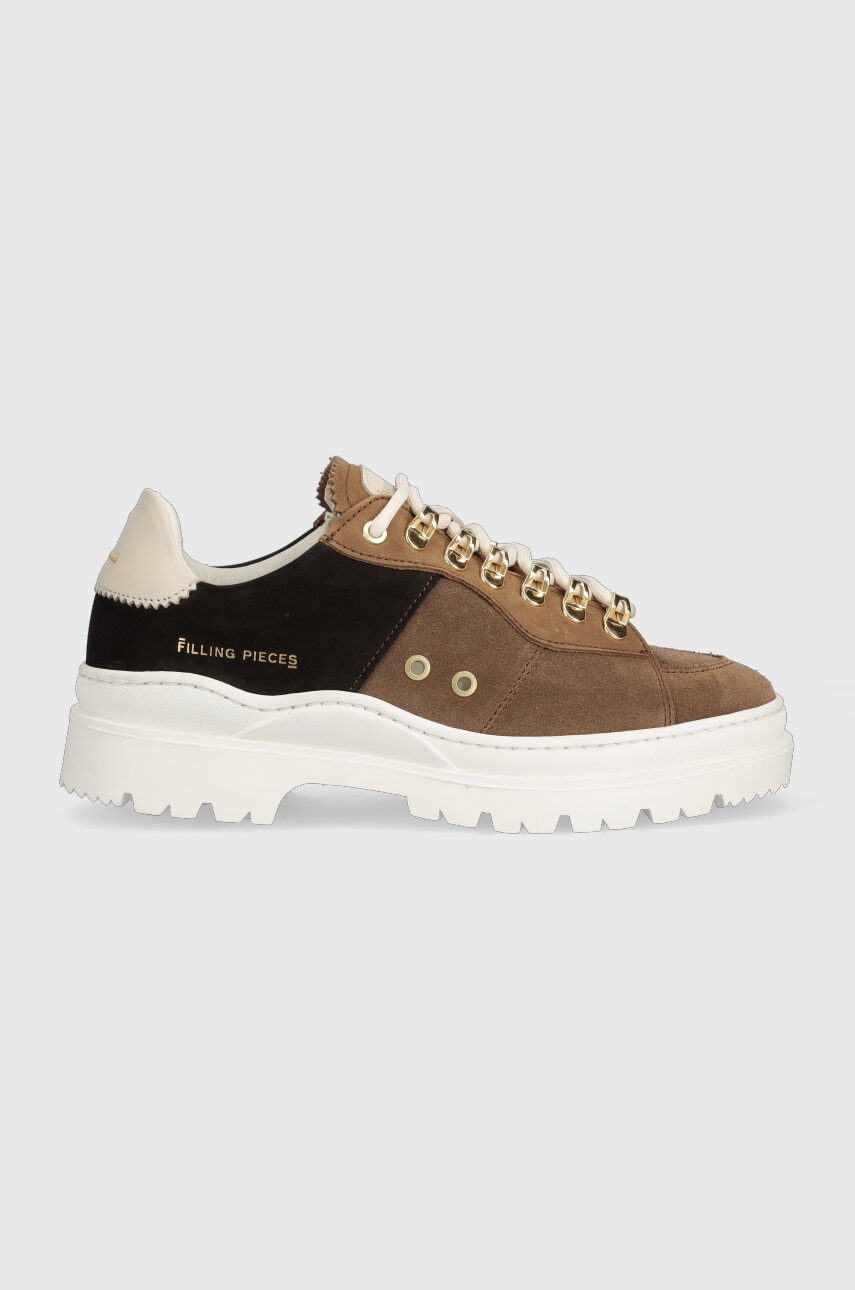 Filling Pieces sneakers din piele întoarsă Court Serrated topaz culoarea maro, 71633831933