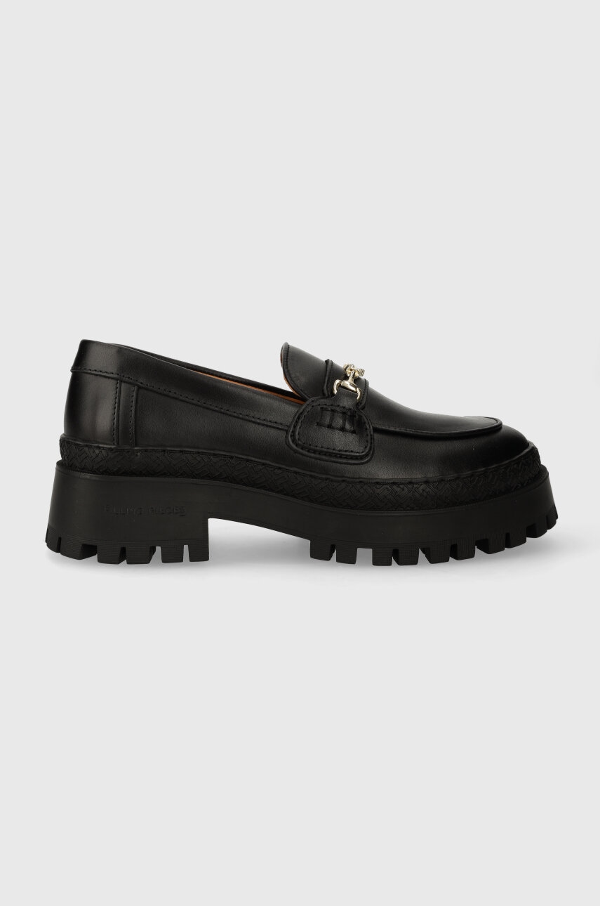 Filling Pieces mocasini de piele Loafer Sierra femei, culoarea negru, cu toc plat, 44223051861