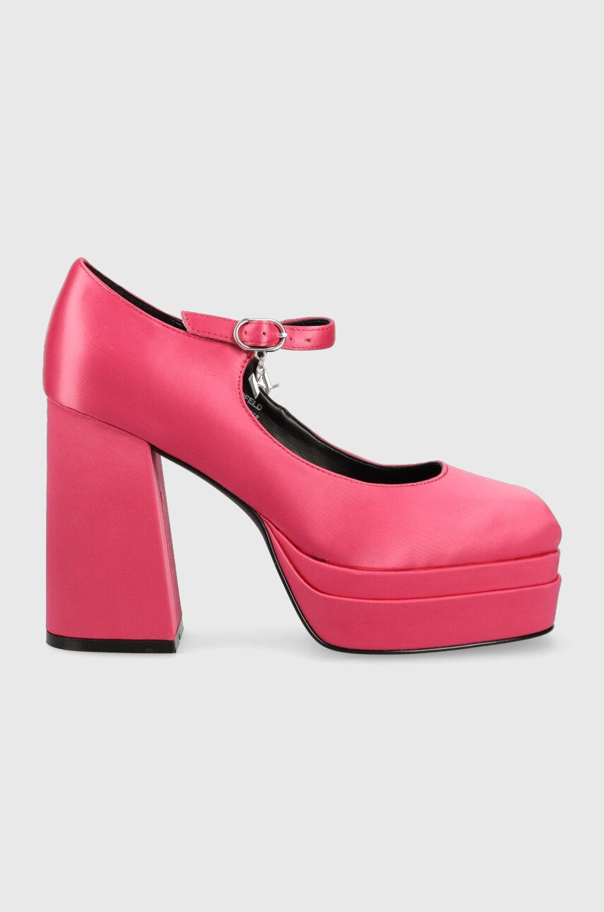 E-shop Lodičky Karl Lagerfeld STRADA růžová barva, na podpatku, KL30126A