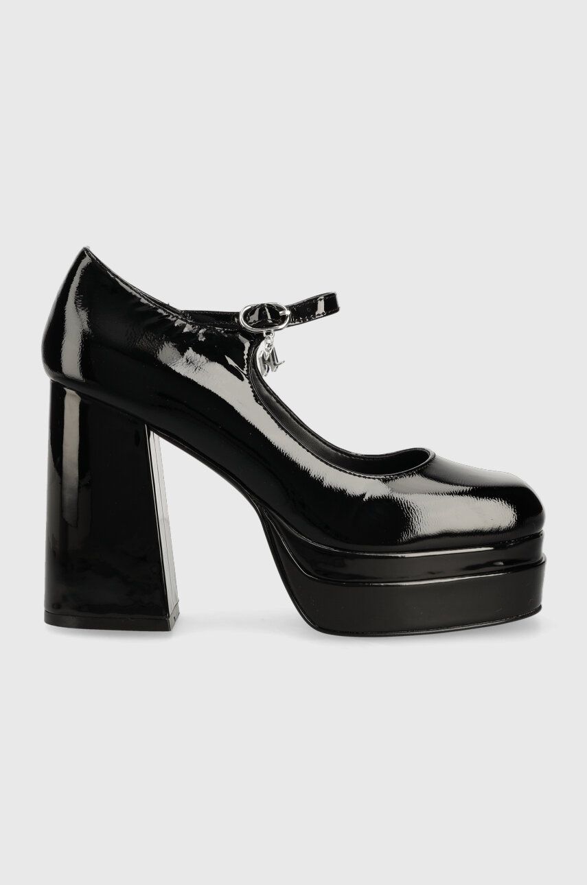 Karl Lagerfeld pantofi de piele STRADA culoarea negru, cu toc drept, KL30125A
