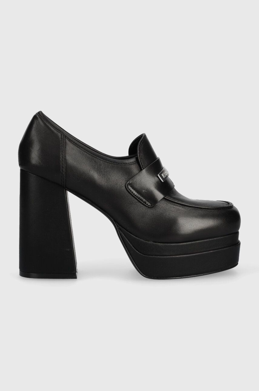 Karl Lagerfeld Pantofi De Piele Strada Culoarea Negru, Cu Toc Drept, Kl30133