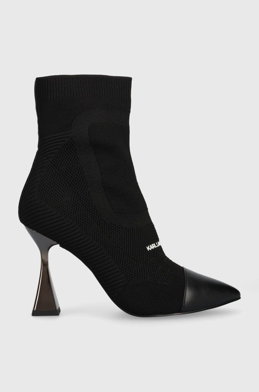 E-shop Nízké kozačky Karl Lagerfeld DEBUT dámské, černá barva, na podpatku, KL32061