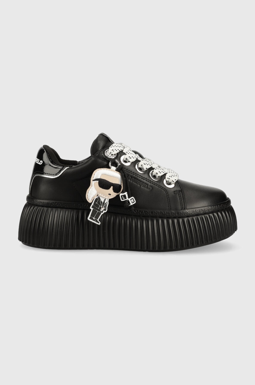 Karl Lagerfeld Sneakers Din Piele Kreeper Lo Culoarea Negru, Kl42376n