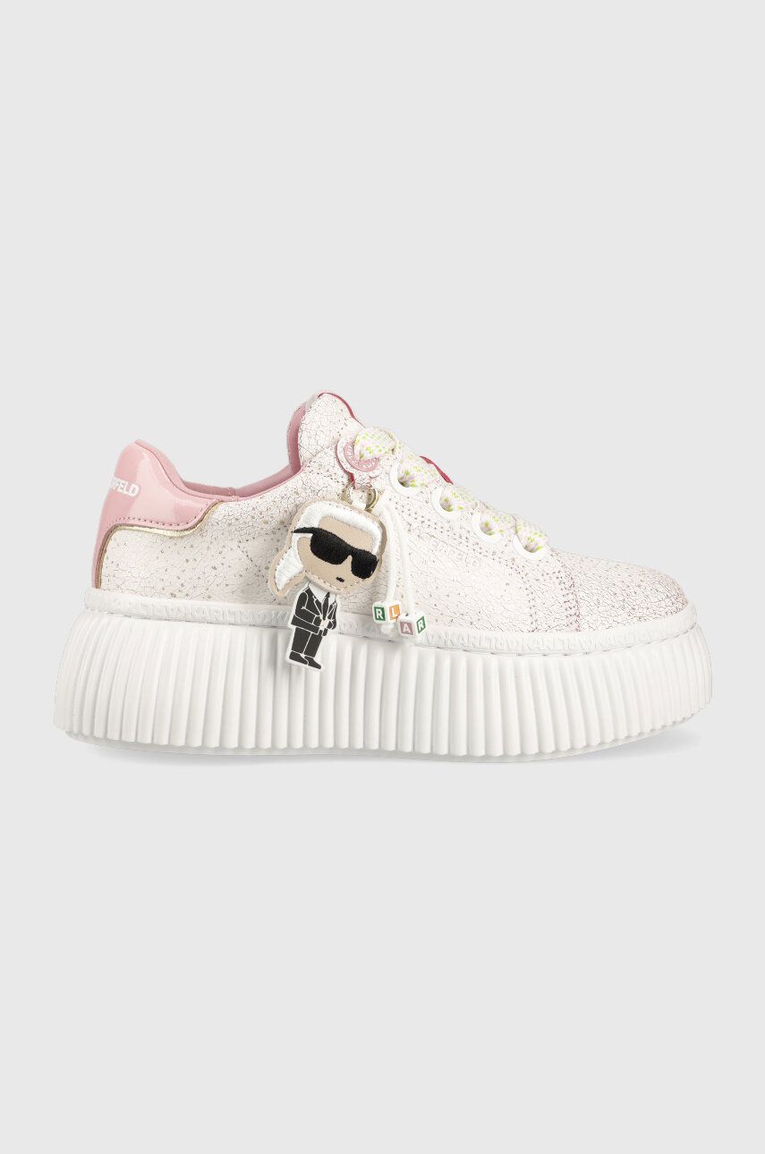 Karl Lagerfeld Sneakers Din Piele Kreeper Lo Culoarea Alb, Kl42376n