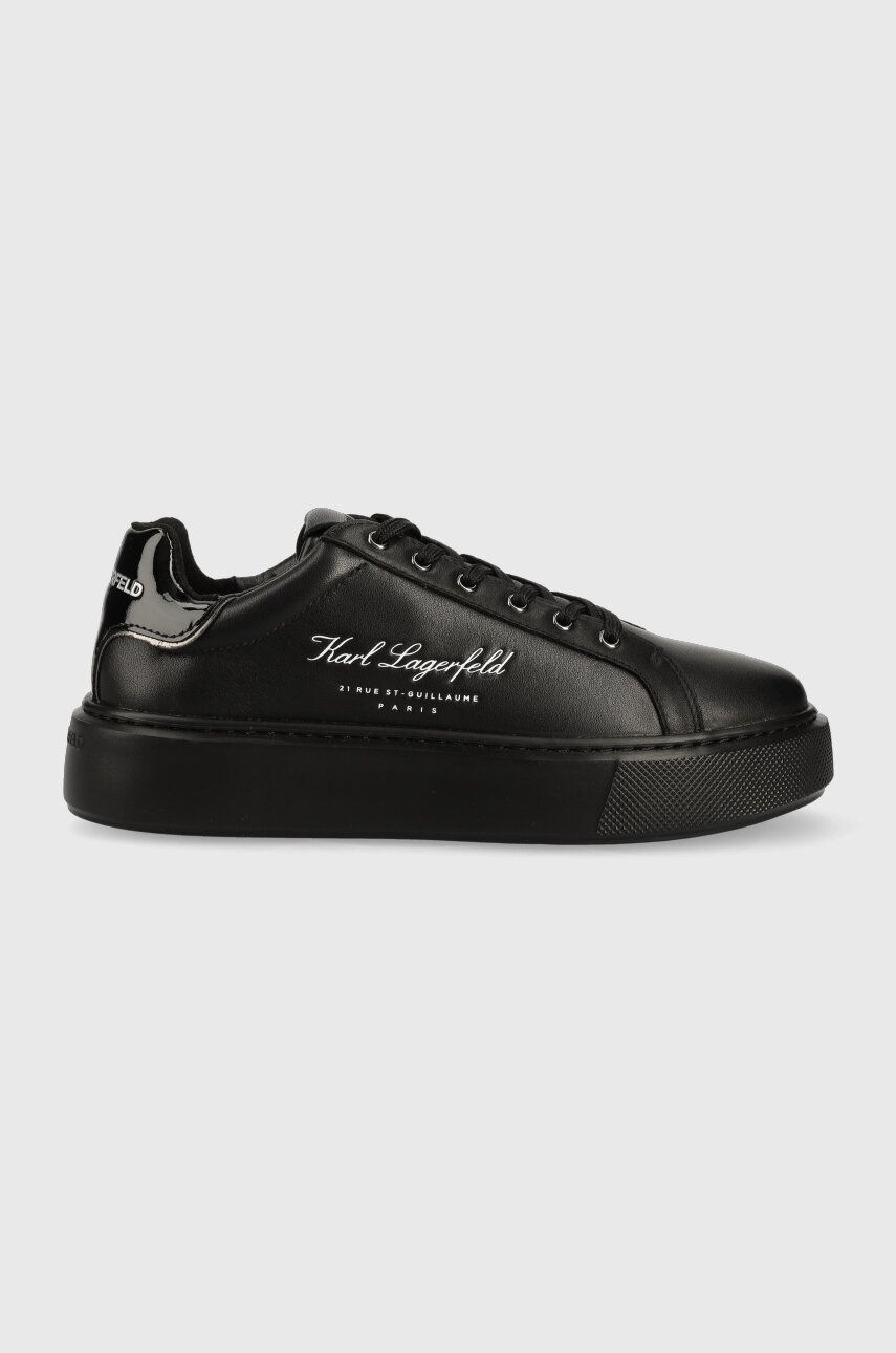 Karl Lagerfeld sneakers din piele MAXI KUP culoarea negru, KL62223F