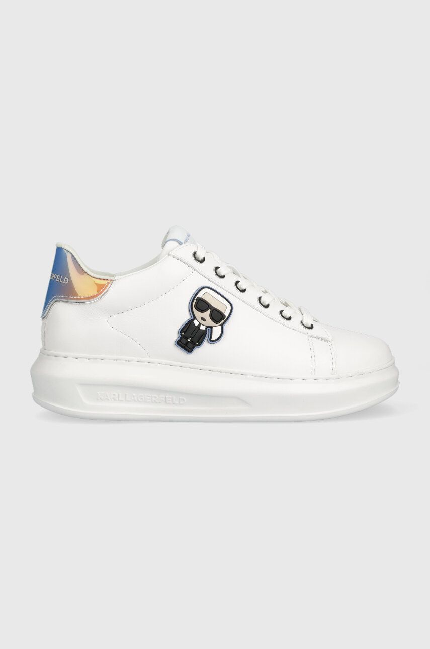 Kožené sneakers boty Karl Lagerfeld KAPRI bílá barva, KL62530G - bílá -  Svršek: Přírodní kůže