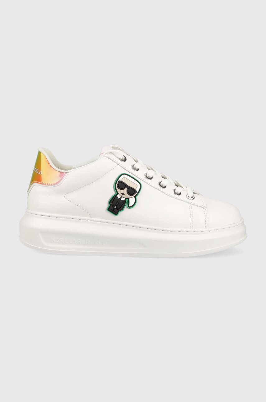 Levně Kožené sneakers boty Karl Lagerfeld KAPRI bílá barva, KL62530G