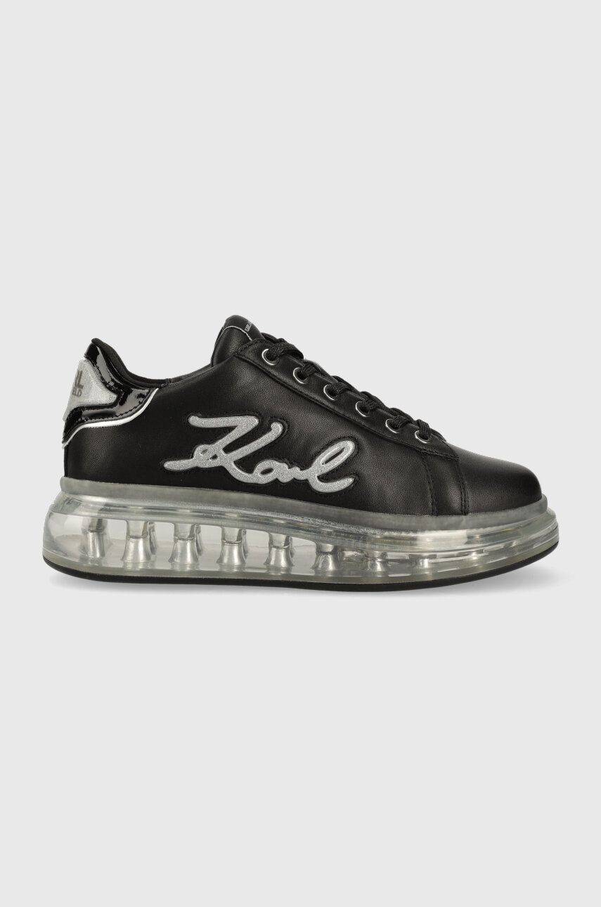 Levně Kožené sneakers boty Karl Lagerfeld KAPRI KUSHION černá barva, KL62610F