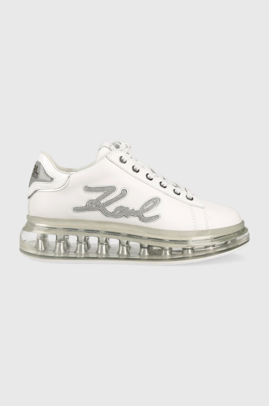 Levně Kožené sneakers boty Karl Lagerfeld KAPRI KUSHION bílá barva, KL62610F