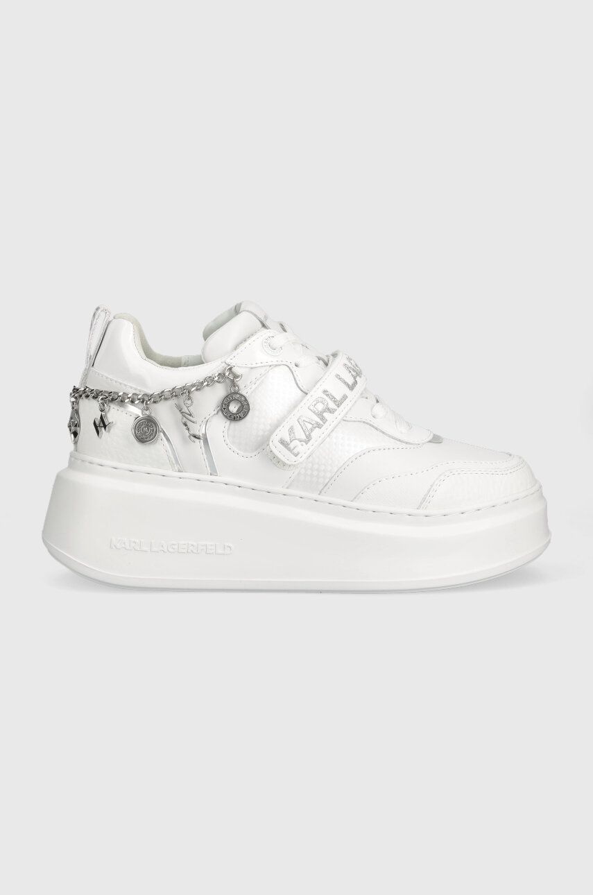 Levně Kožené sneakers boty Karl Lagerfeld ANAKAPRI bílá barva, KL63540F