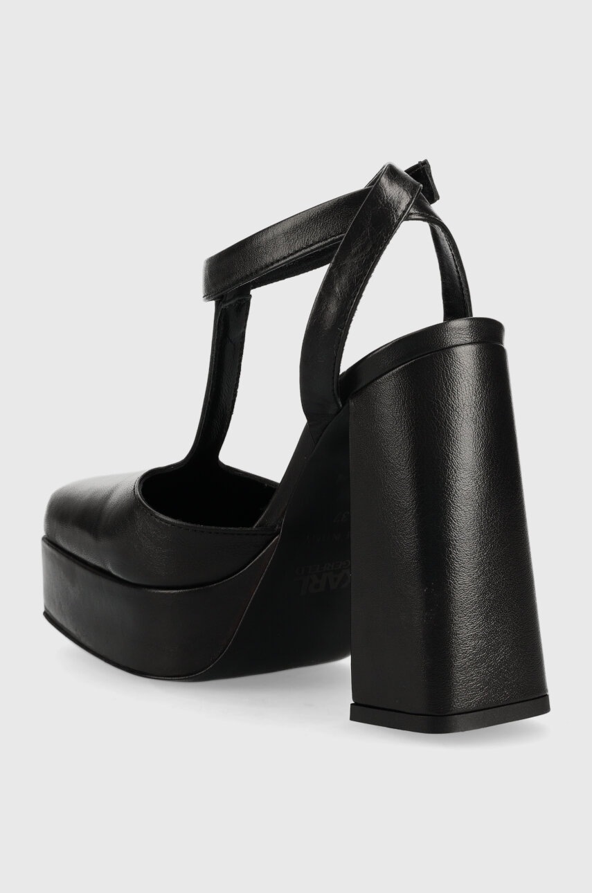 Karl Lagerfeld Jeans bőr flip-flop SOIREE PLATFORM KLJ fekete, magassarkú, nyitott sarokkal, KLJ93111 termék 2. képe